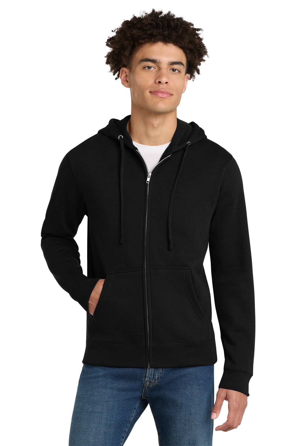 District ®  V.I.T. ™ Sudadera con capucha y cremallera completa de felpa DT6102