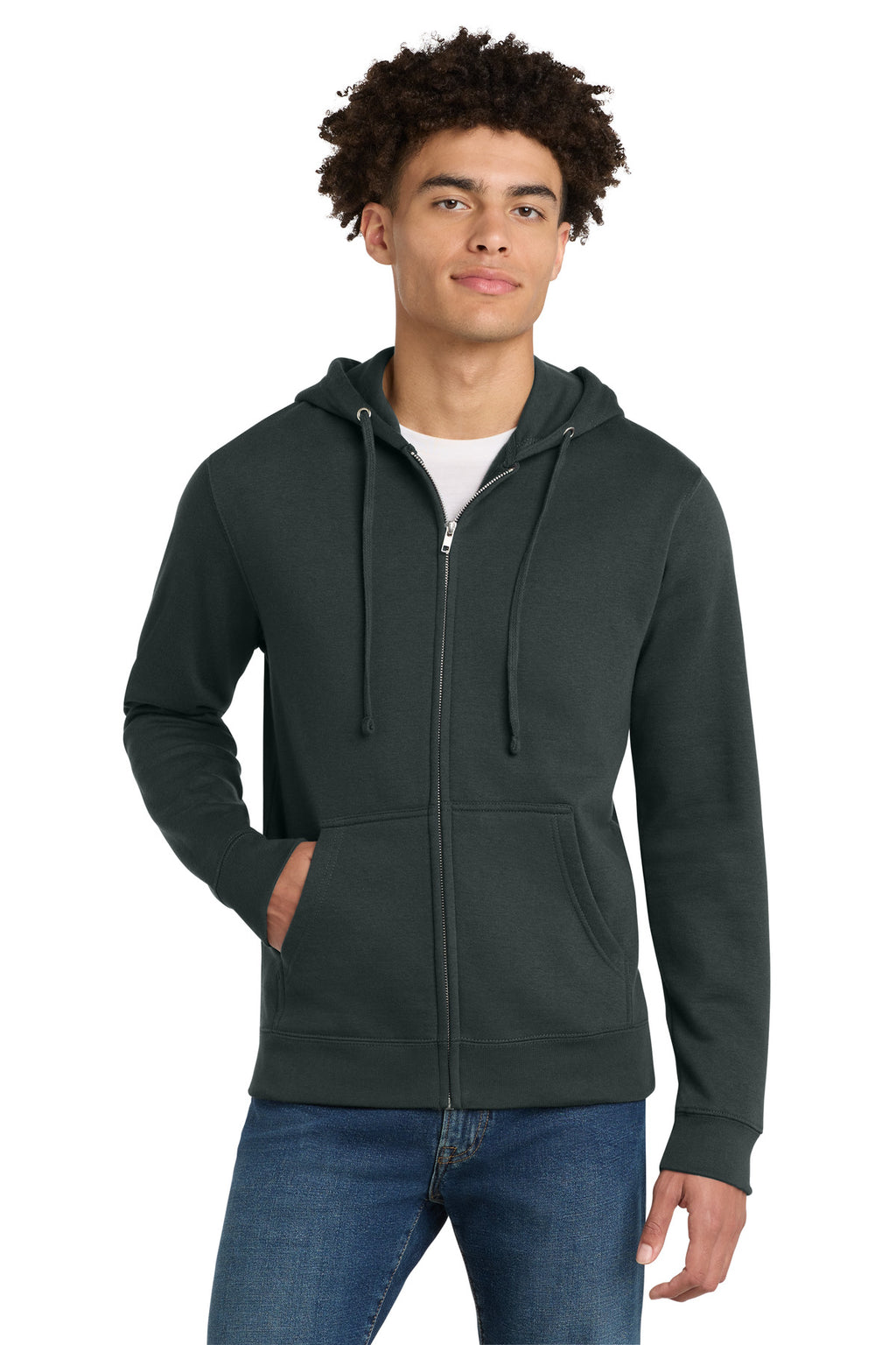 District ®  V.I.T. ™ Sudadera con capucha y cremallera completa de felpa DT6102