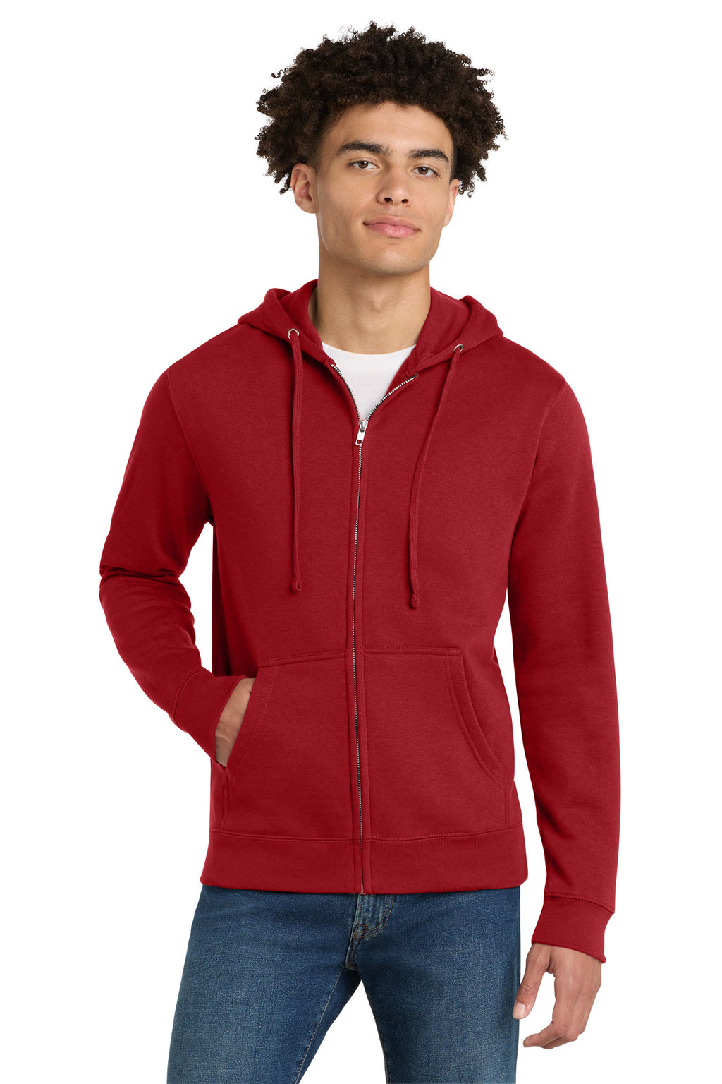 District ®  V.I.T. ™ Sudadera con capucha y cremallera completa de felpa DT6102