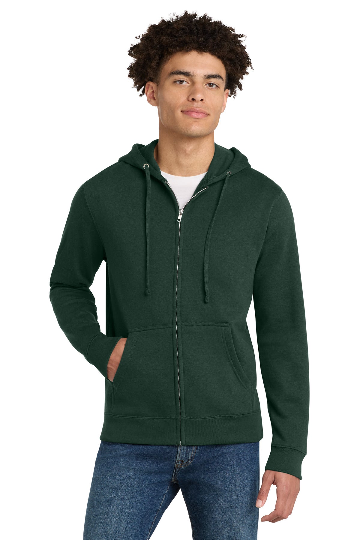 District ®  V.I.T. ™ Sudadera con capucha y cremallera completa de felpa DT6102