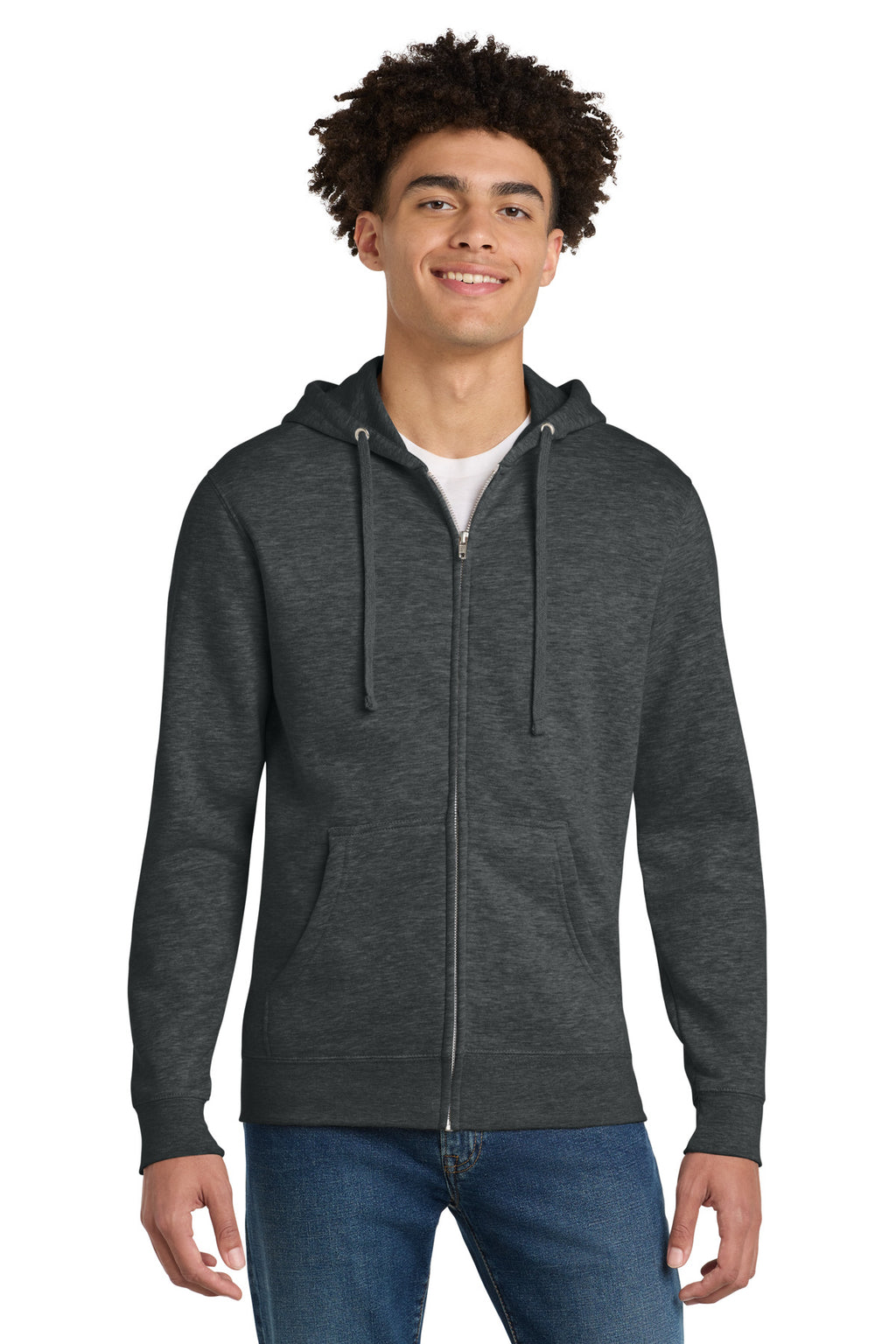 District ®  V.I.T. ™ Sudadera con capucha y cremallera completa de felpa DT6102