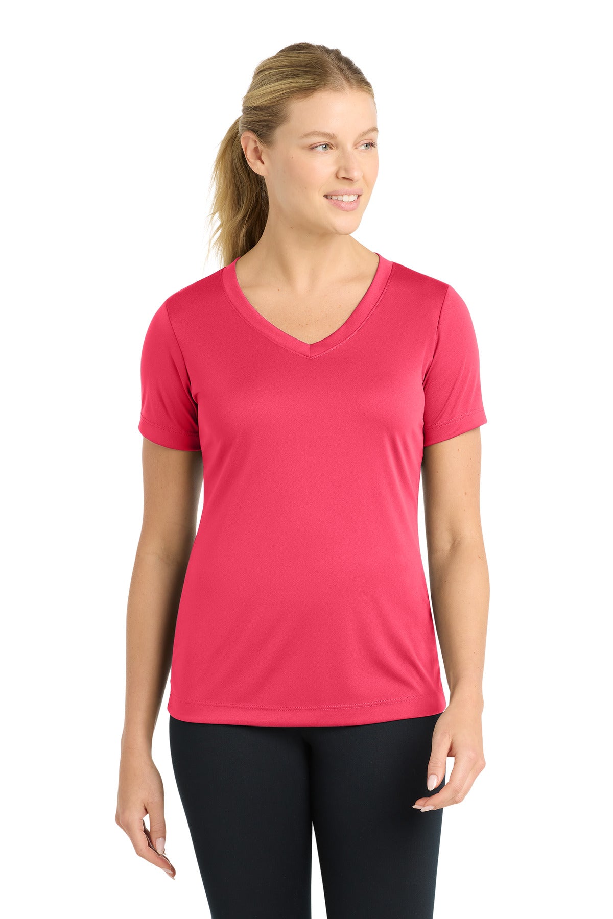 Sport-Tek ® Camiseta Competitor™ cuello en V PosiCharge ® para mujer. LST353