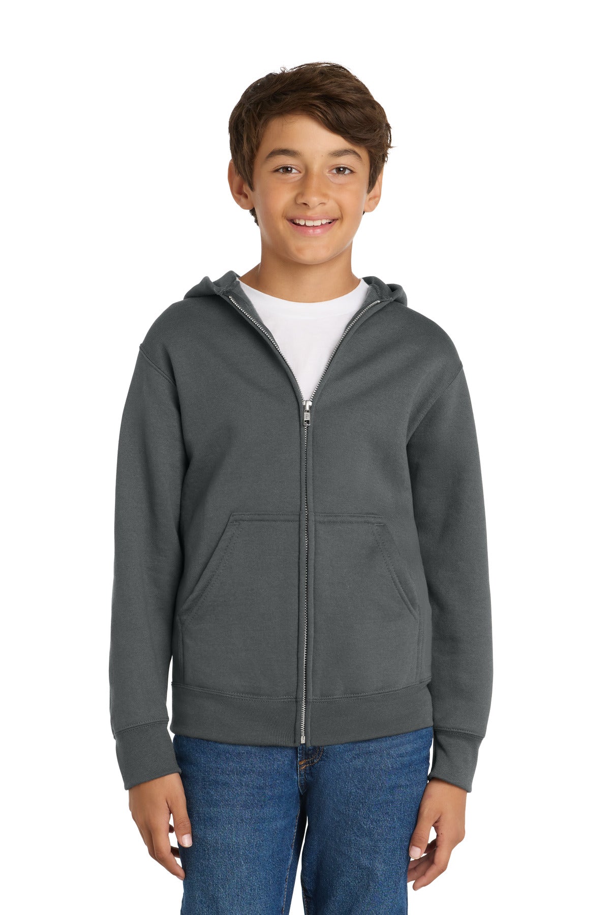 Port & Co ™  Youth Core Fleece Full-Zip Hooded Sweatshirt PC78YZH