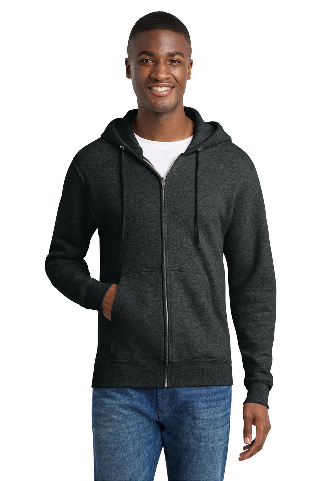 Sudadera con capucha de felpa con cremallera completa Port & Co ™ Core Fleece. PC78ZH