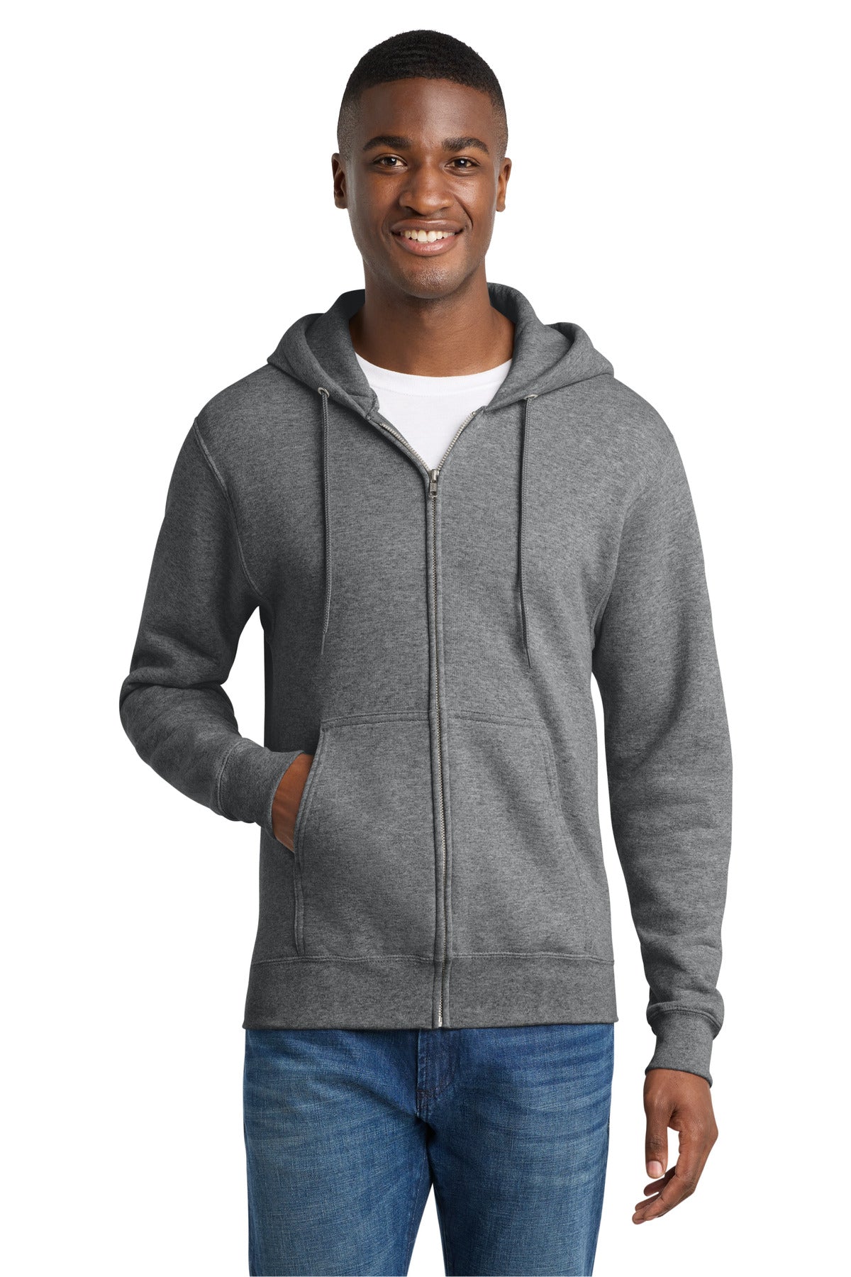 Sudadera con capucha de felpa con cremallera completa Port & Co ™ Core Fleece. PC78ZH