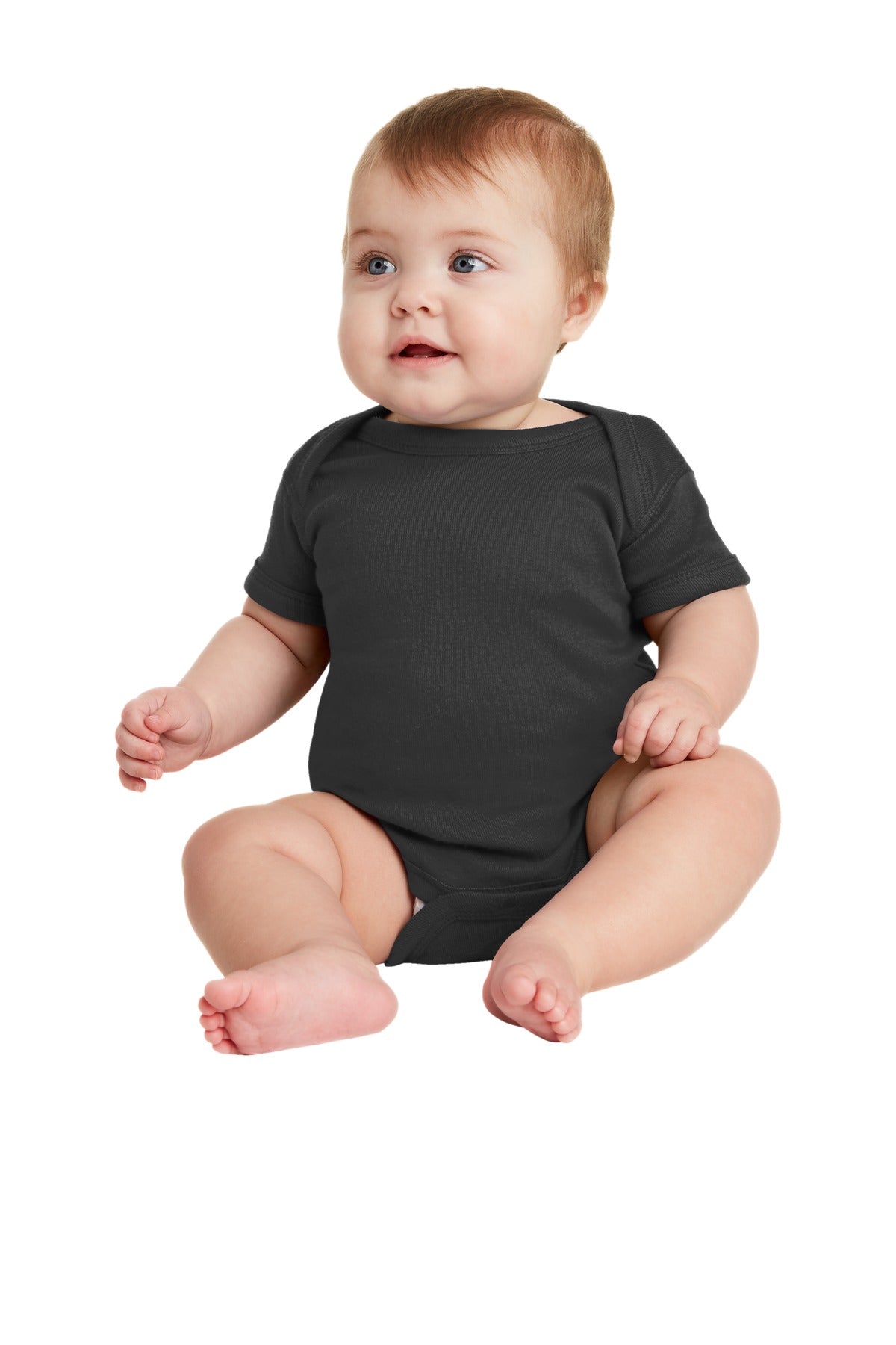 Rabbit Skins ™ Body de canalé de manga corta para bebés. RS4400