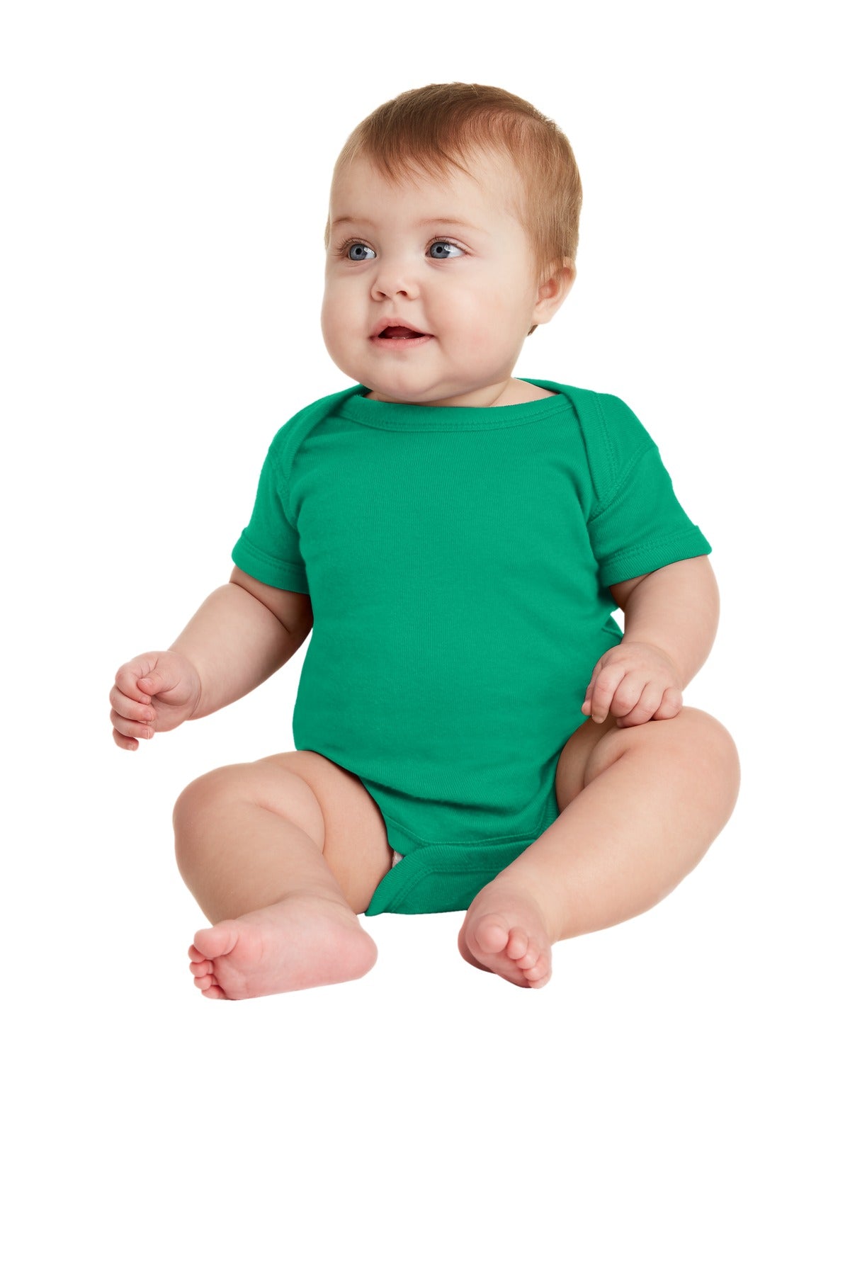 Rabbit Skins ™ Body de canalé de manga corta para bebés. RS4400