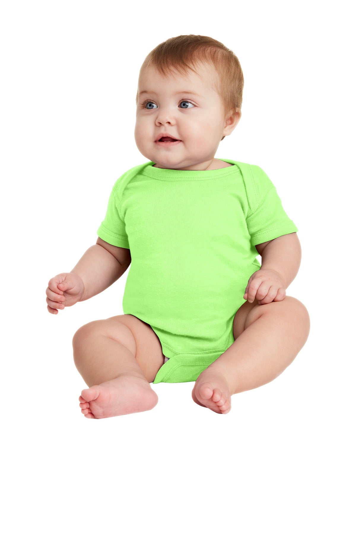 Rabbit Skins ™ Body de canalé de manga corta para bebés. RS4400